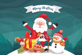 圣诞节素材献礼Christmas雪人新年贺卡