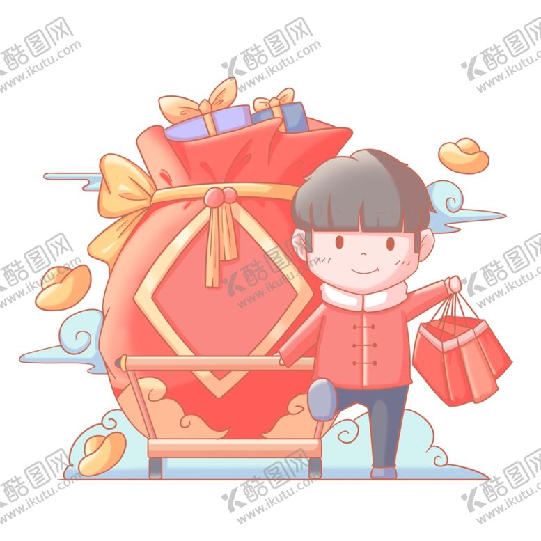 编号：71989605182357271566【酷图网】源文件下载-卡通新年福袋
