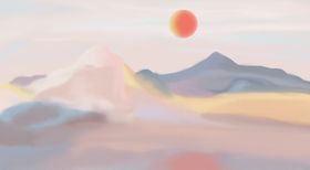 晚霞插画