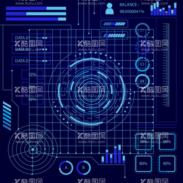 编号：49389911271220048679【酷图网】源文件下载-网格科技背景