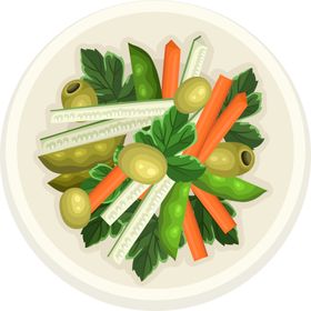 手绘沙拉png免抠图果蔬食物律