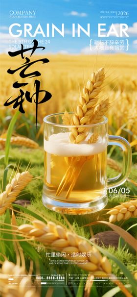 酒吧芒种节气海报