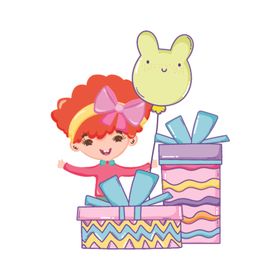 卡通生日女孩