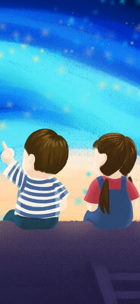 手机壁纸创意装饰画漫画插画唯美画