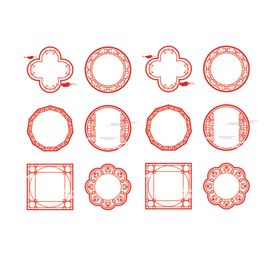 边框矢量中式花纹精美花纹中式经典花纹