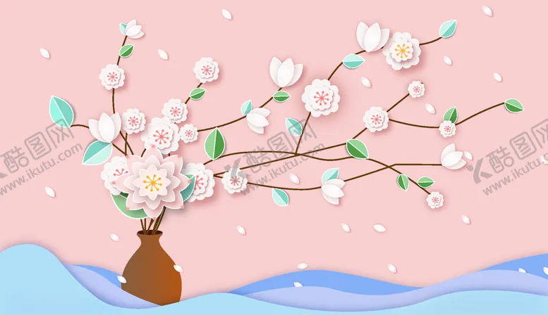 编号：69328807011332454088【酷图网】源文件下载-漂亮剪纸花朵