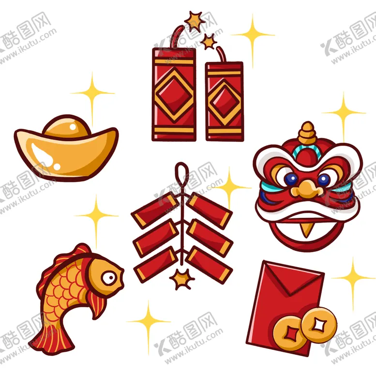 编号：45089109181505188021【酷图网】源文件下载-新年贴纸
