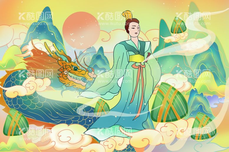 编号：95852011272001047590【酷图网】源文件下载-端午节插画背景