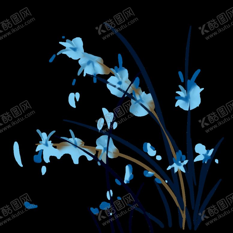 编号：30657210081242083920【酷图网】源文件下载-水墨兰花PNG  