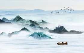 国画山水山水大图山水稿赏山水