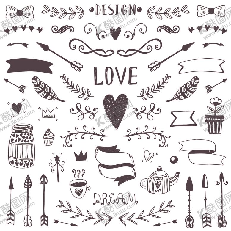 编号：20523610082056254769【酷图网】源文件下载-手绘边框元素