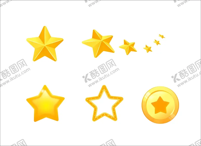 编号：53864909232016424362【酷图网】源文件下载-矢量金色星星装饰元素