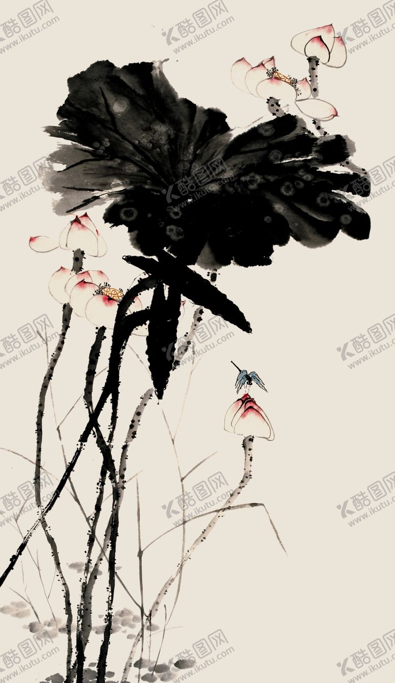 编号：11230609101923223508【酷图网】源文件下载-水墨荷花