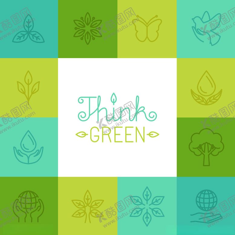 编号：53659611191902555205【酷图网】源文件下载-绿色思考主题图标集合