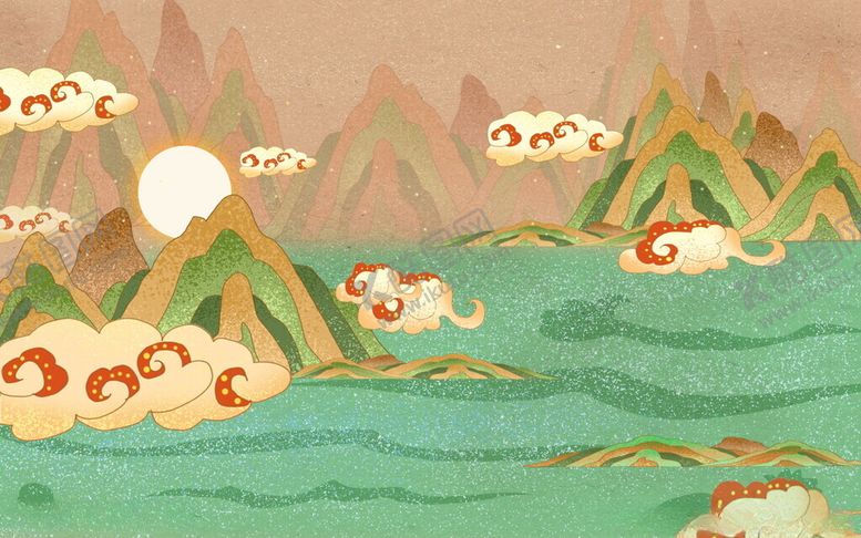 编号：26483904011737143373【酷图网】源文件下载-梦幻山水间的奇幻景象