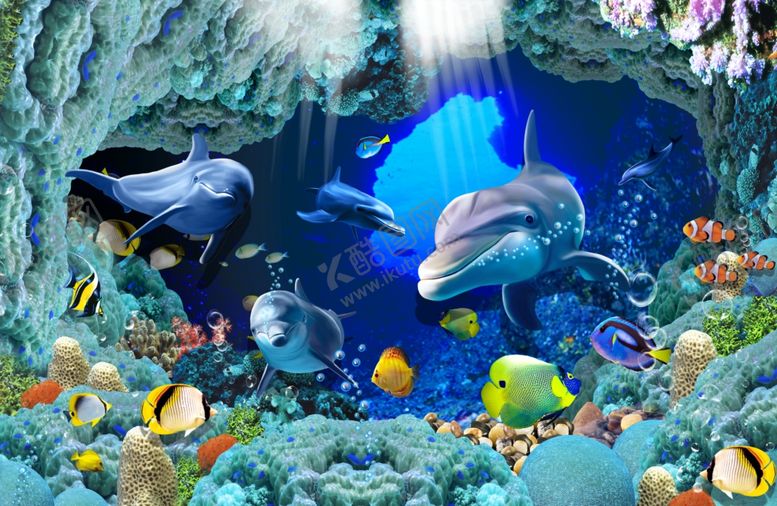 编号：28101009300248256319【酷图网】源文件下载-海底世界背景墙