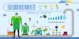 全国低碳日绿色海报