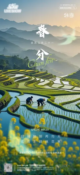 春分二十四节气天海报
