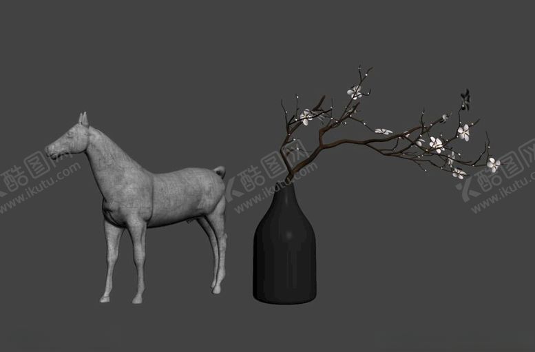 编号：93413209182342358778【酷图网】源文件下载-马屁花瓶3d模型