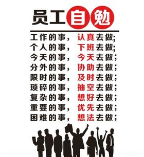 矢量员工自勉形象墙