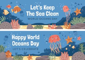 海洋日主题横幅设计