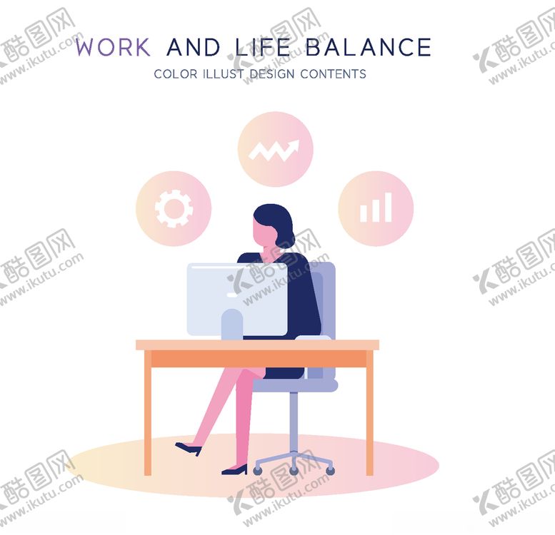 编号：99353704192015201850【酷图网】源文件下载-扁平办公女孩