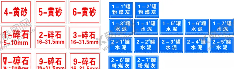 编号：61468005040527424202【酷图网】源文件下载-黄沙碎石粉煤灰材料标牌