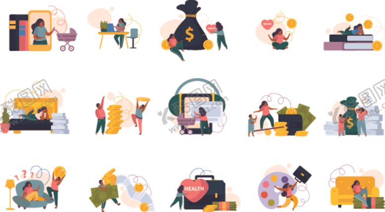 编号：87020610300904345357【酷图网】源文件下载-多彩卡通户外休闲活动图标