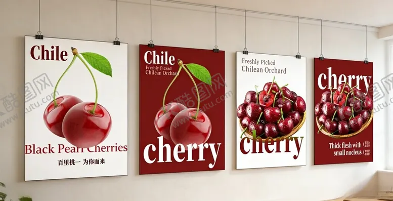 编号：88021204081748386673【酷图网】源文件下载-车厘子樱桃主题广告海报展示