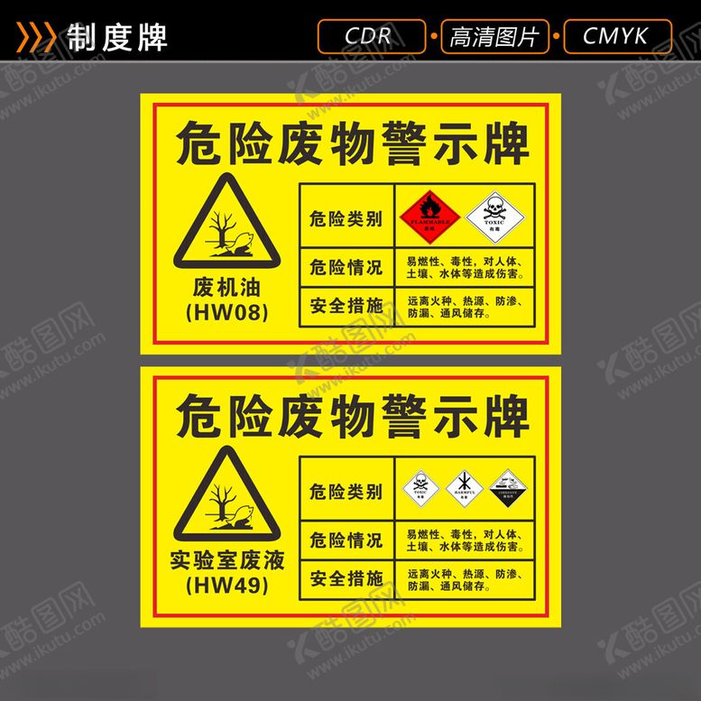 编号：63082802210429485778【酷图网】源文件下载-危险废物警示牌