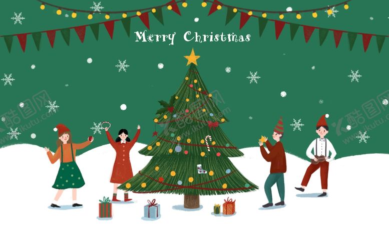 编号：83680309250243433228【酷图网】源文件下载-圣诞节节日插画卡通背景海报素材
