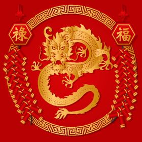 龙年海报插画素材门贴