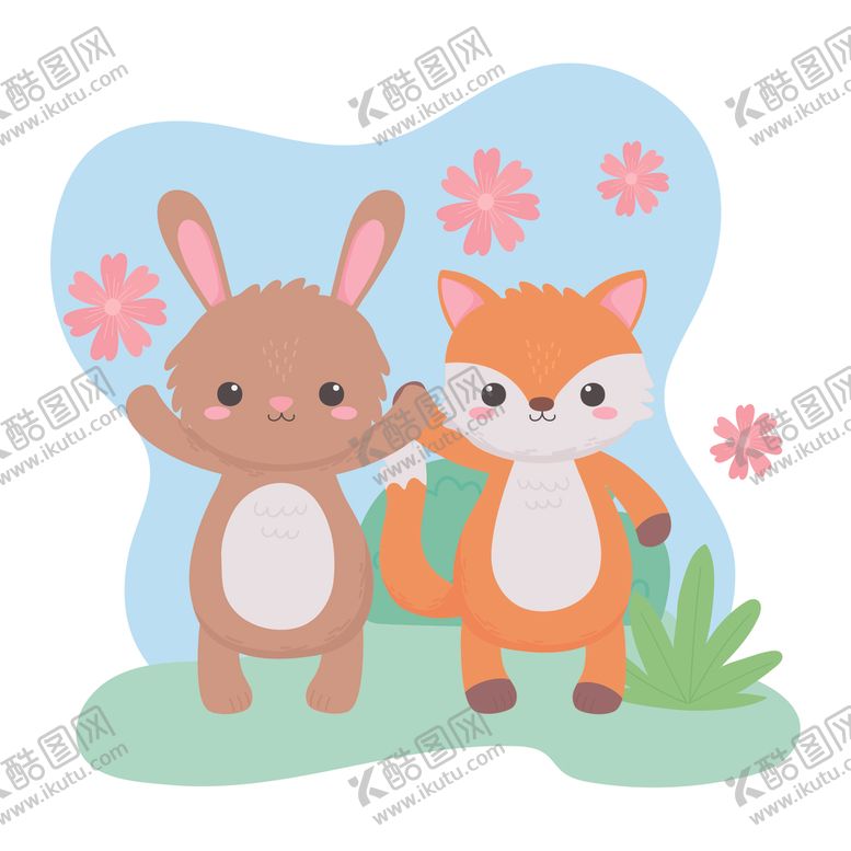 编号：26354609241215251284【酷图网】源文件下载-手绘淡彩动物