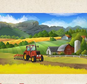 矢量景色自然风光手绘插画