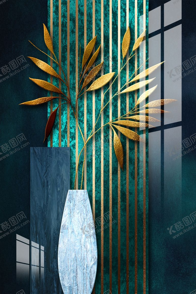 编号：35165109211100233042【酷图网】源文件下载-国风复古墙贴墙画壁画背景素材