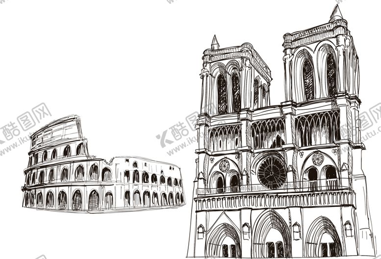 编号：82598010021735411773【酷图网】源文件下载-手绘罗马建筑