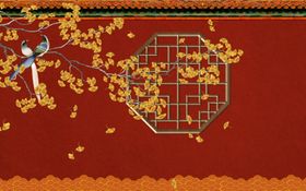 故宫红背景墙