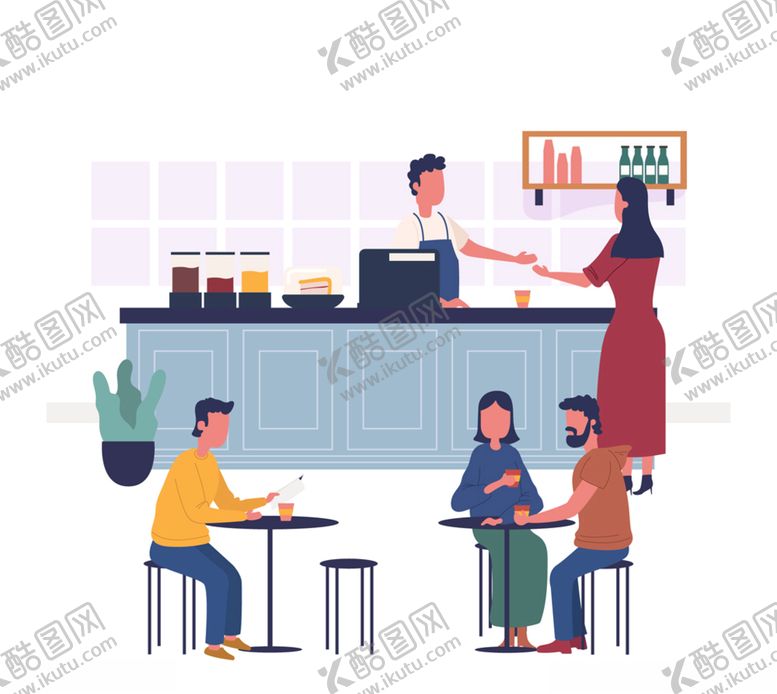 编号：18924309291536585644【酷图网】源文件下载-咖啡馆时尚人物