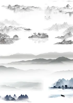 山水画高清风景经理室