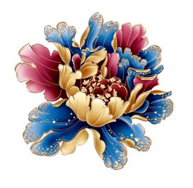 牡丹花标志油画底纹