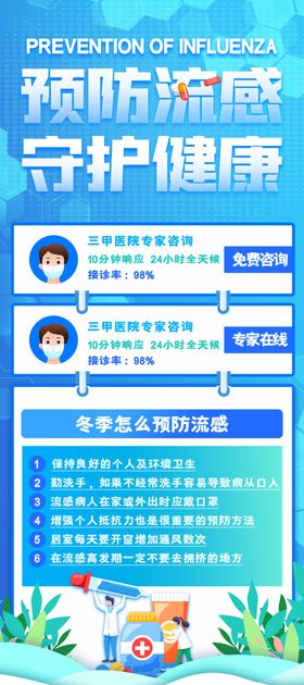 预防流感守护健康宣传页