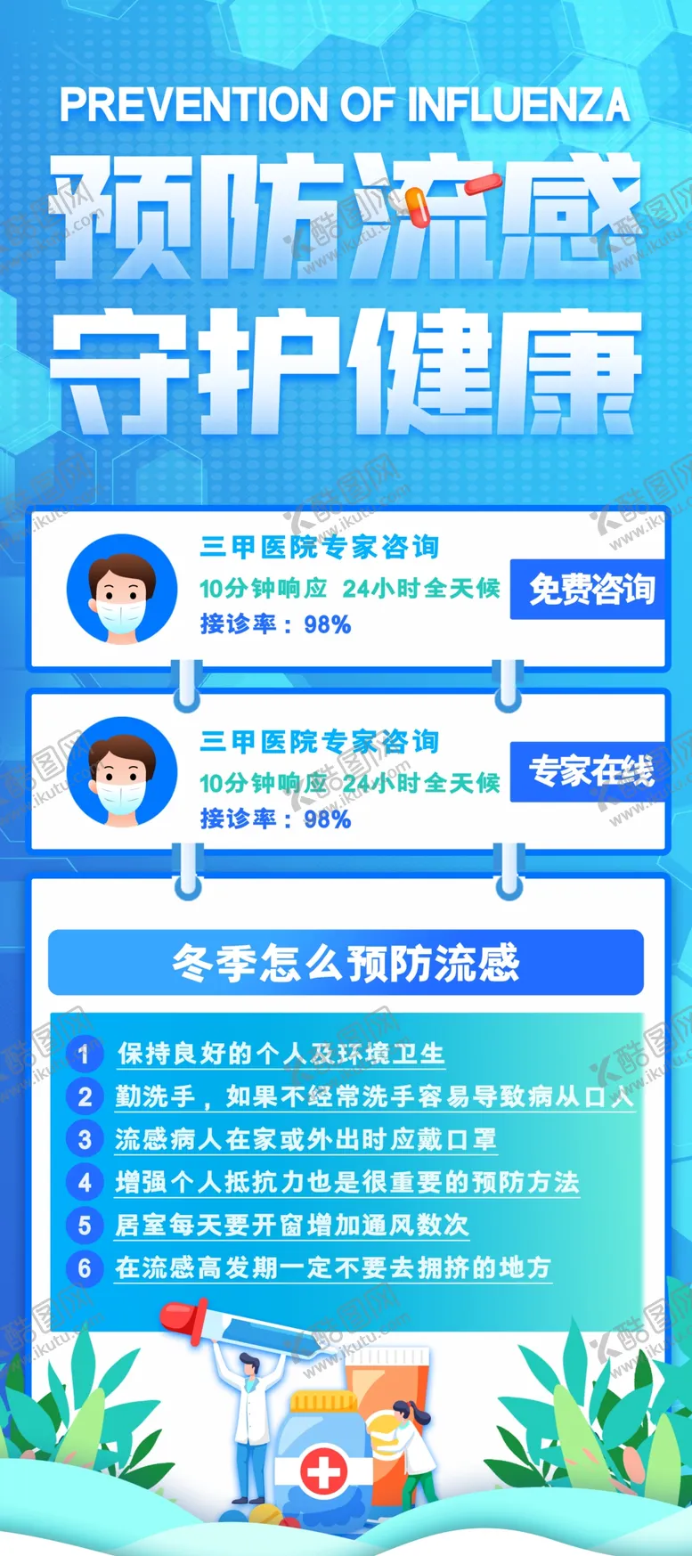 编号：40861804041241128133【酷图网】源文件下载-预防流感守护健康宣传页