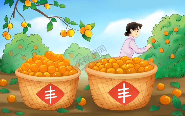 编号：90809002190044491531【酷图网】源文件下载-立秋插画秋收农民