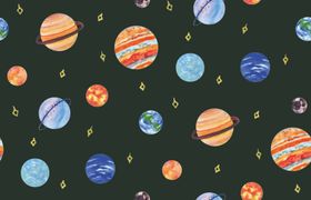 卡通星球爱心图案设计