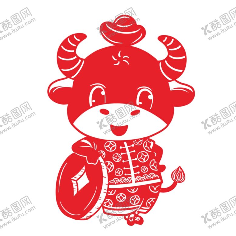 编号：15699305032051405392【酷图网】源文件下载-牛年剪纸