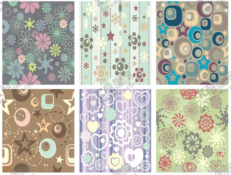 编号：79384210310010322531【酷图网】源文件下载-多彩花卉几何图案背景图