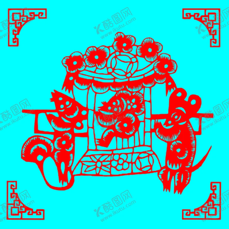 编号：52425410271735539465【酷图网】源文件下载-老鼠娶亲剪纸