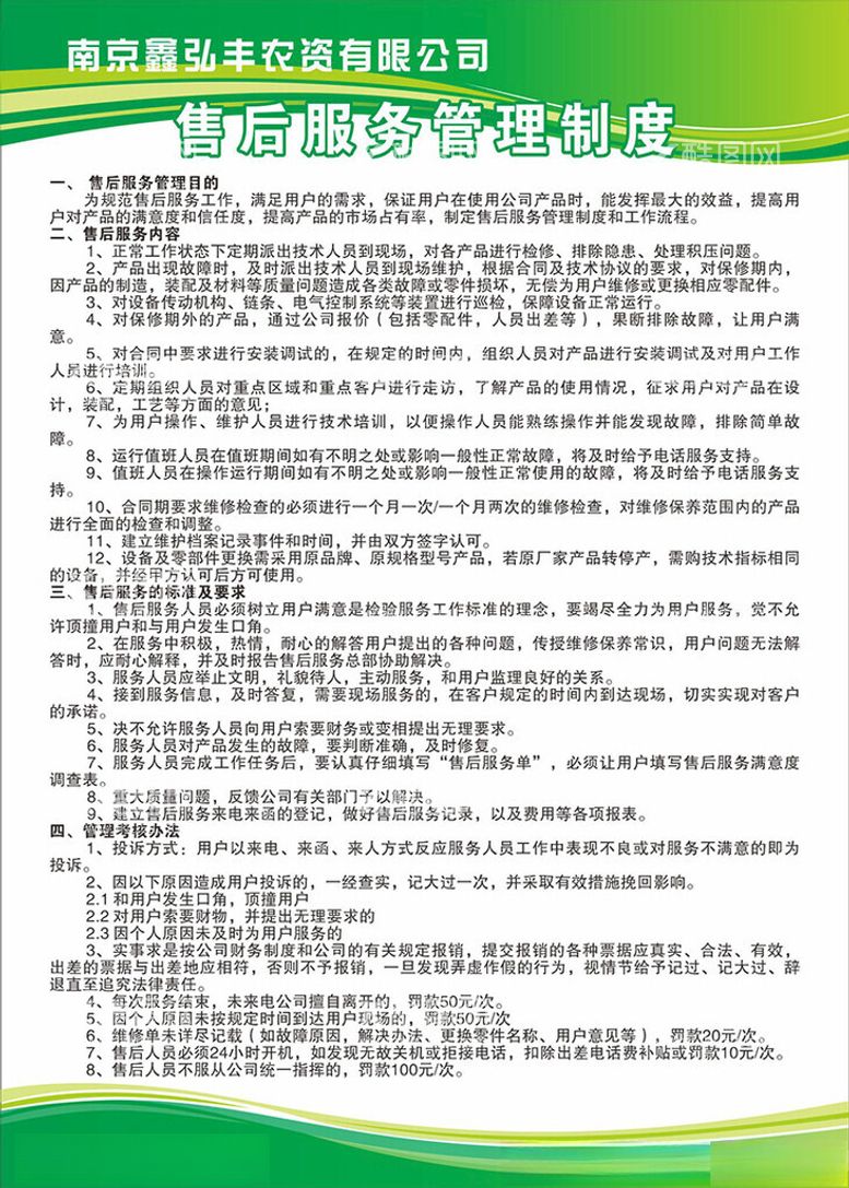 编号：19765412210204124298【酷图网】源文件下载-售后制度