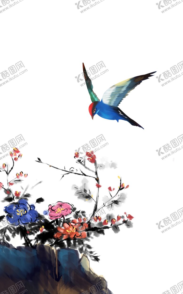 编号：66925204162306097034【酷图网】源文件下载-新中式花鸟竖版装饰画