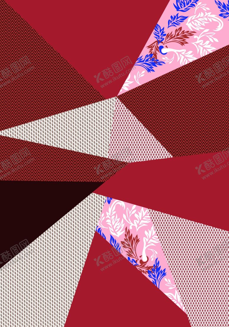 编号：14526406261643448974【酷图网】源文件下载-格子红色花